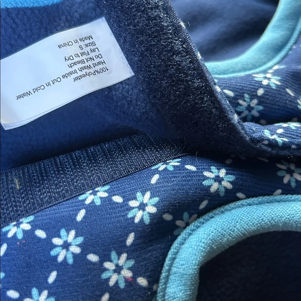 New Draper James Floral Quilted Dog Jacket Blue S